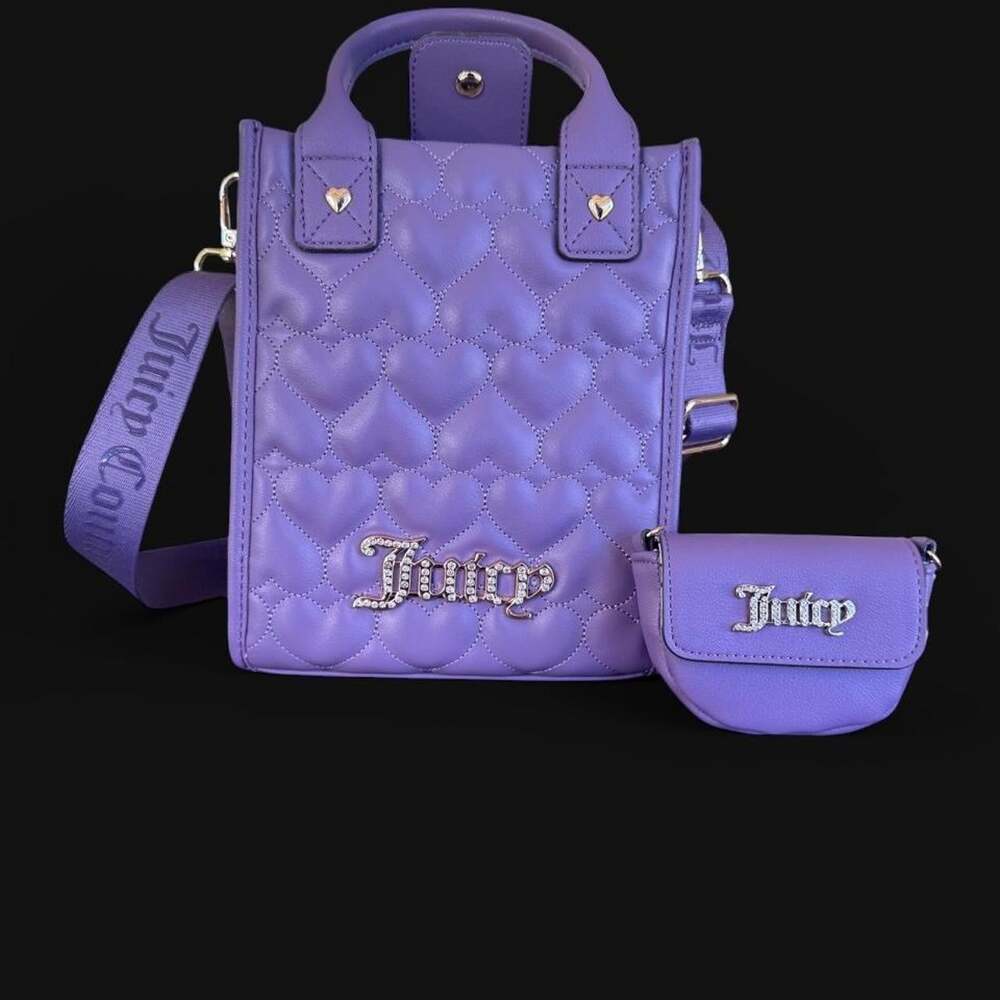 Juicy Couture Mommy & Me Purple Purse Crossbody Set Mothers Day Gift Hearts NWT